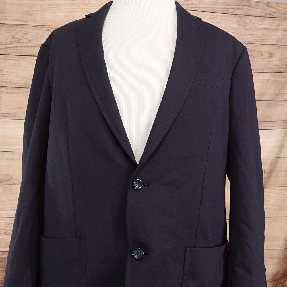 Hart Schaffner Marx Sport Coat Mens XL Blue Jersey Stretch 2 Button Unstructured